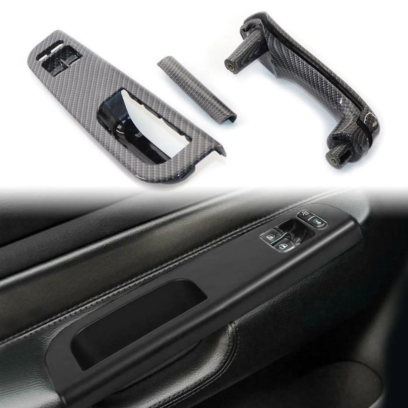 3Pcs Door Pull Grab Handle Switch Cover Vw Golf 4 1999-06 Passat 97-05 Bora 99