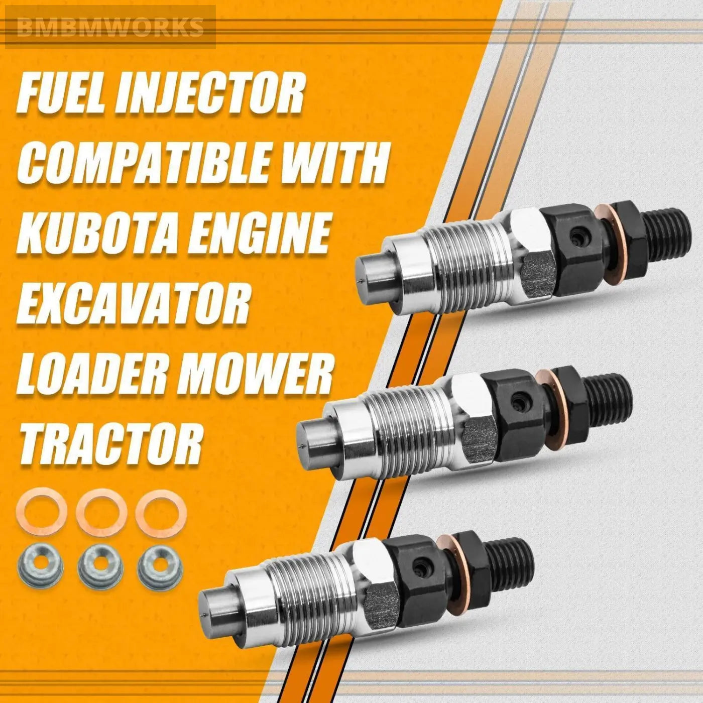 3Pcs Fuel Injector Reman Kubota D1105 D1105T D1005 D905 16032-53000 16032-53902