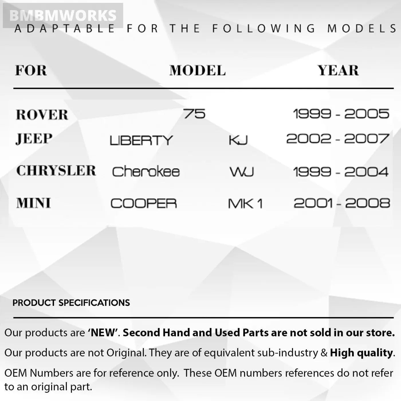 3Pcs Mirror Motor Gears Cooper Cherokee Range Rover Bmw 3 Series X5