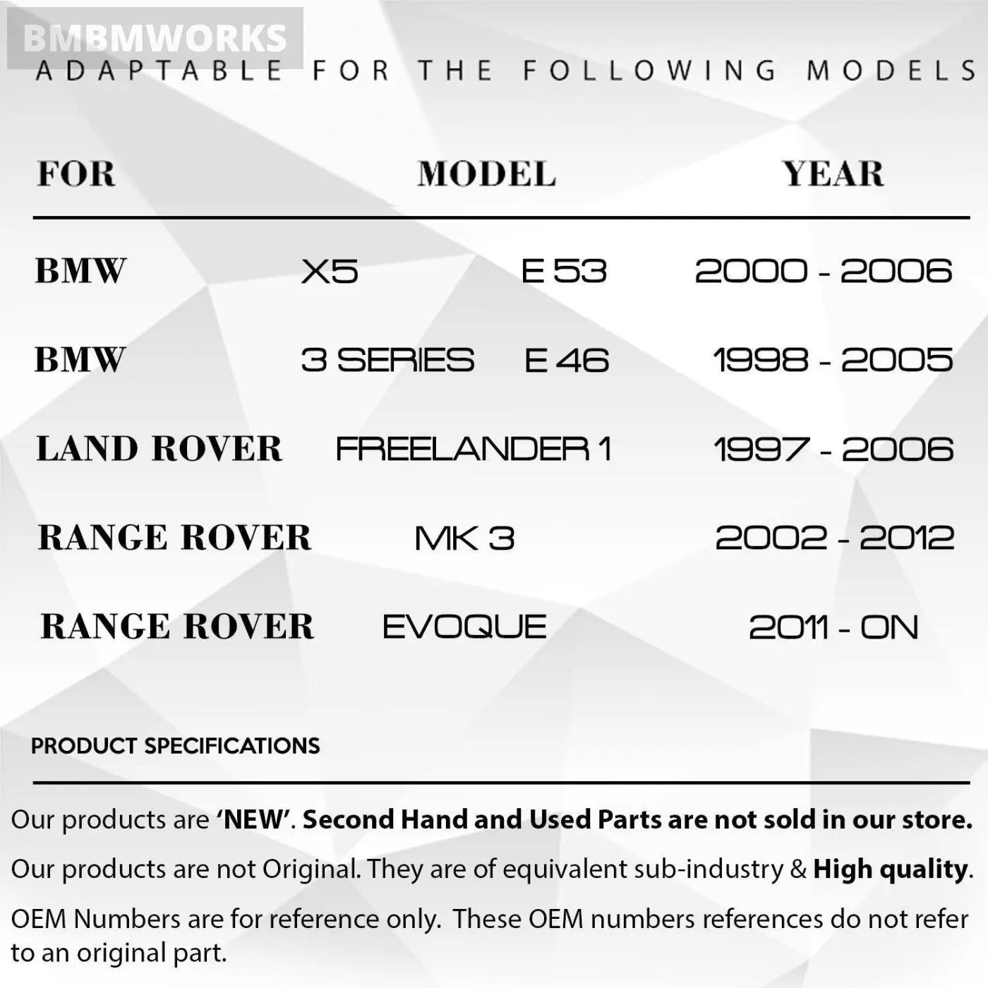 3Pcs Mirror Motor Gears Cooper Cherokee Range Rover Bmw 3 Series X5