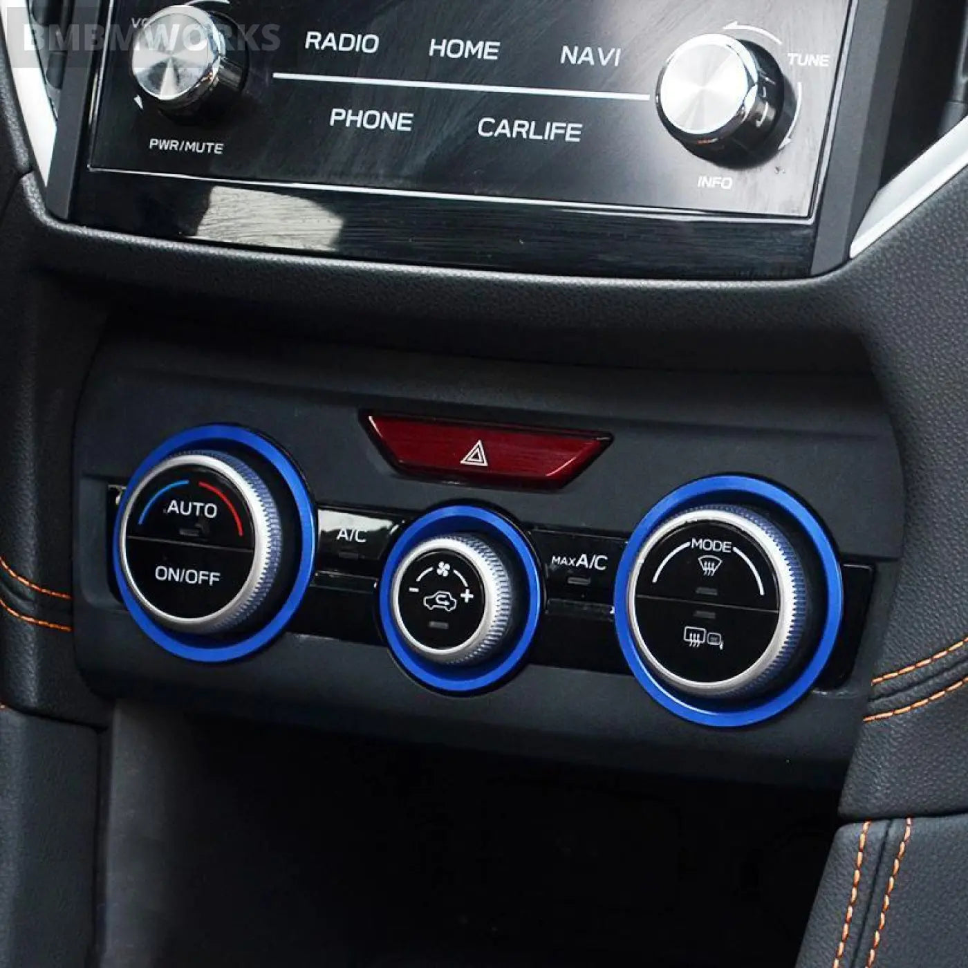 3Pcs/Set Air Conditioner Knob Decorative Rings Subaru Xv Crosstrek Gt 2018-2021