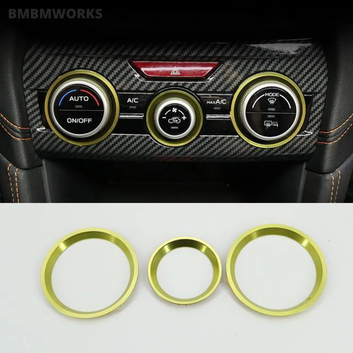 3Pcs/Set Air Conditioner Knob Decorative Rings Subaru Xv Crosstrek Gt 2018-2021