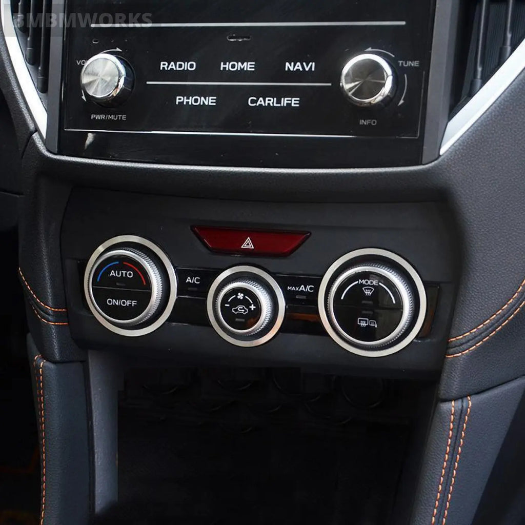 3Pcs/Set Air Conditioner Knob Decorative Rings Subaru Xv Crosstrek Gt 2018-2021