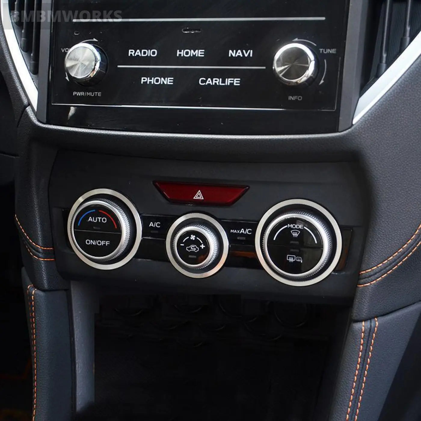 3Pcs/Set Air Conditioner Knob Decorative Rings Subaru Xv Crosstrek Gt 2018-2021