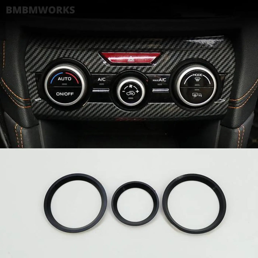 3Pcs/Set Air Conditioner Knob Decorative Rings Subaru Xv Crosstrek Gt 2018-2021