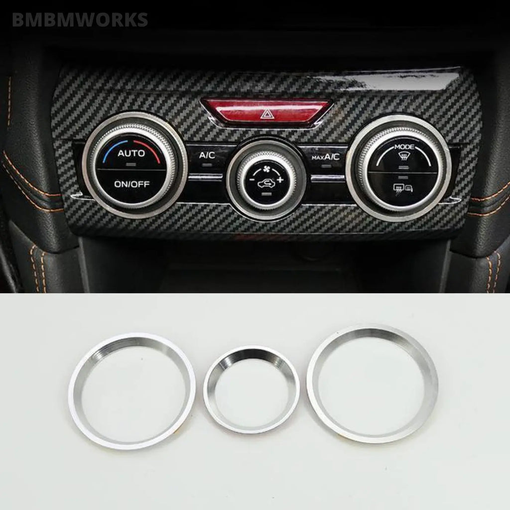 3Pcs/Set Air Conditioner Knob Decorative Rings Subaru Xv Crosstrek Gt 2018-2021