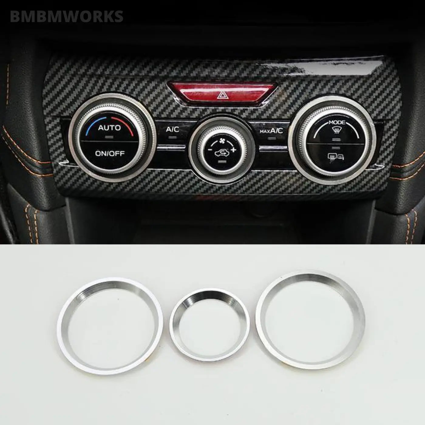 3Pcs/Set Air Conditioner Knob Decorative Rings Subaru Xv Crosstrek Gt 2018-2021