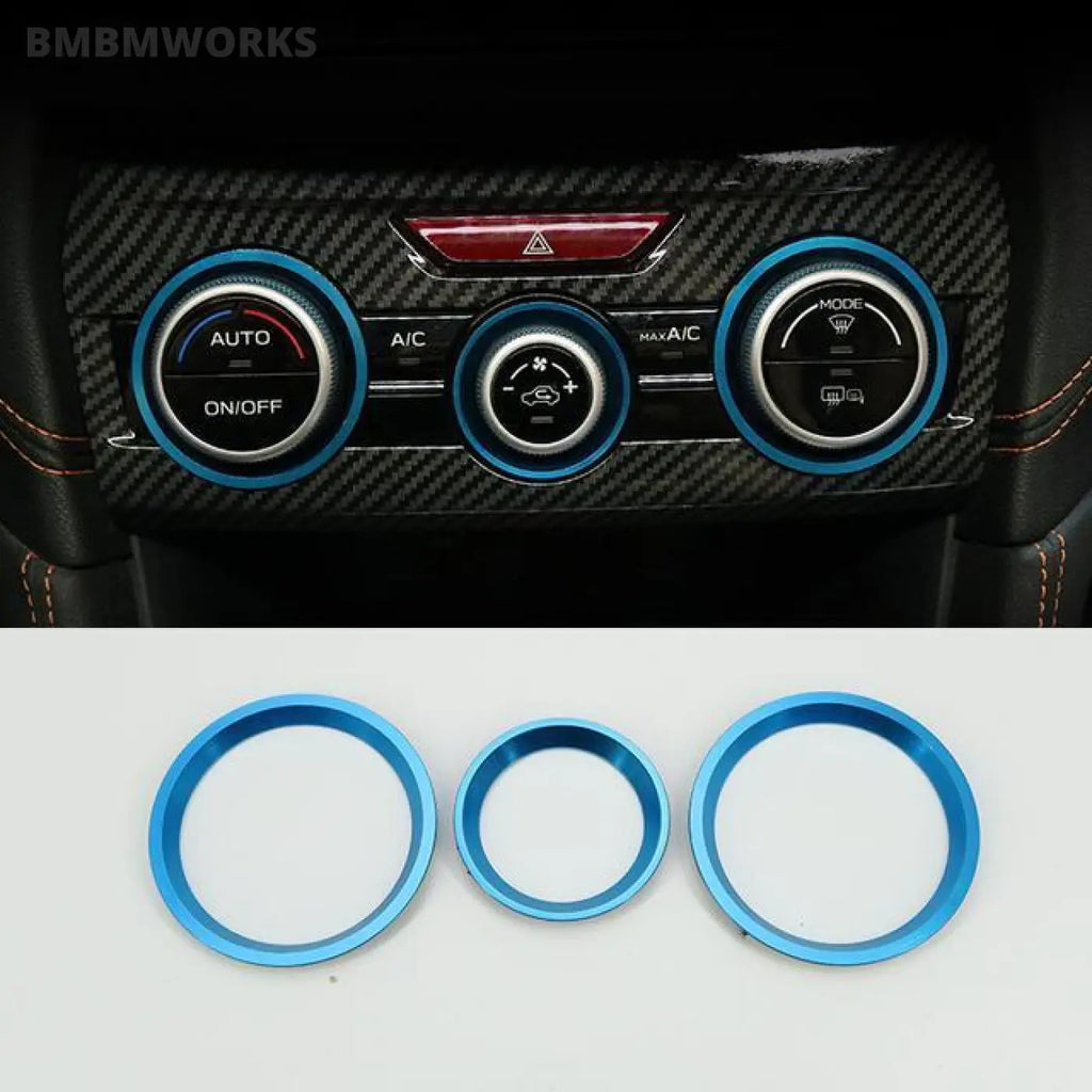 3Pcs/Set Air Conditioner Knob Decorative Rings Subaru Xv Crosstrek Gt 2018-2021
