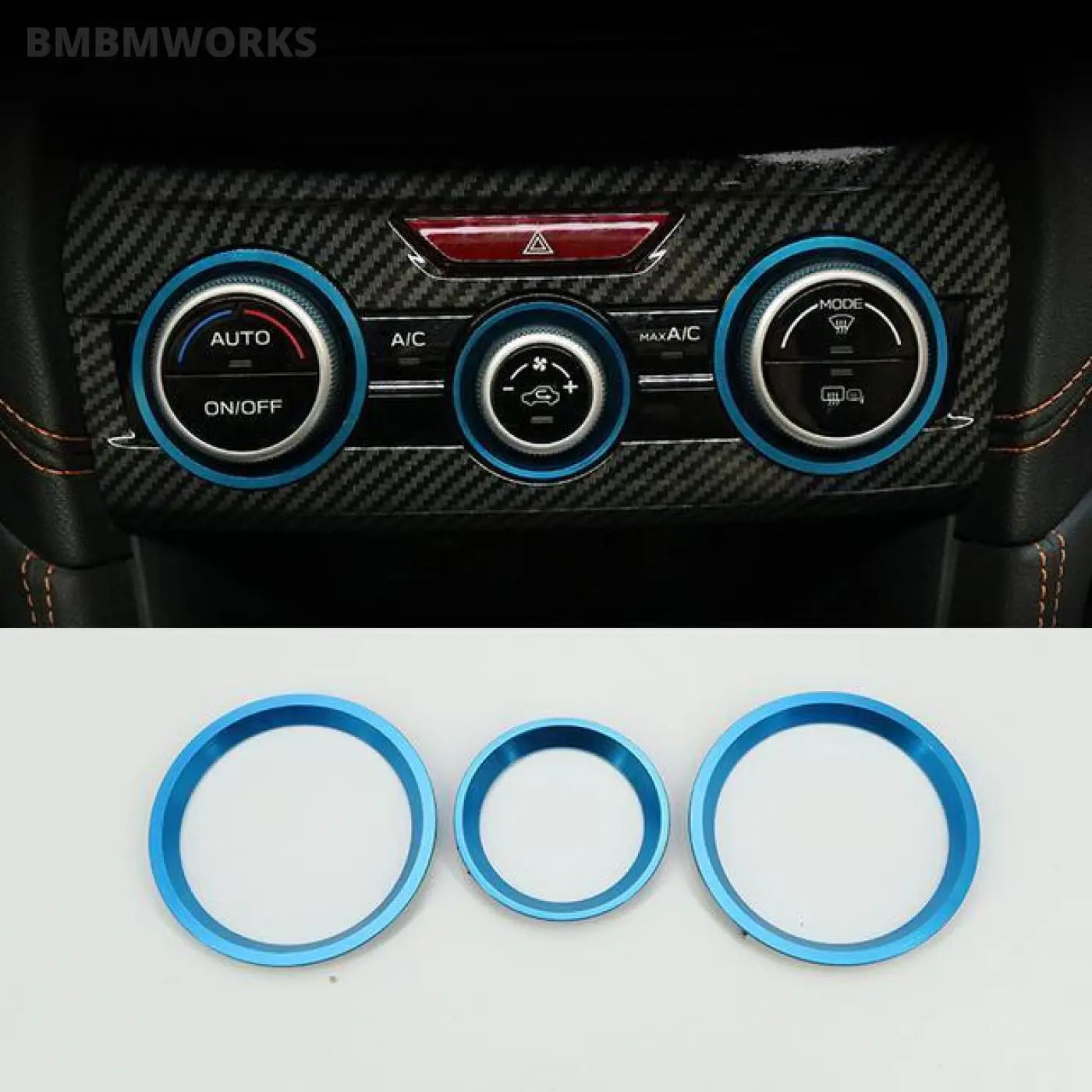 3Pcs/Set Air Conditioner Knob Decorative Rings Subaru Xv Crosstrek Gt 2018-2021