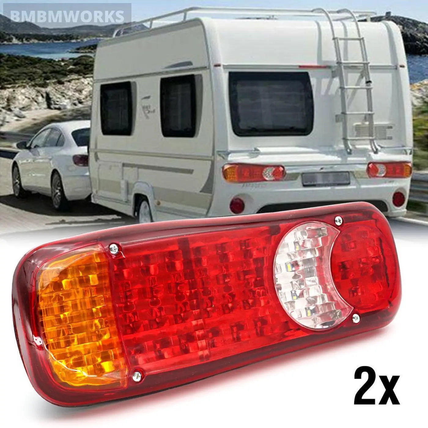 46 Led Trailer Tail Lights Bar Dc12V Turn Signal Reverse Brake Truck