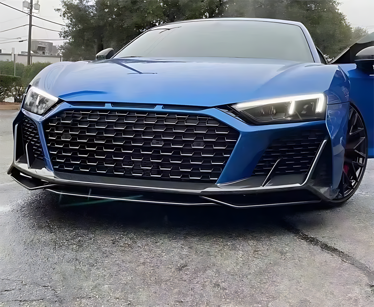 Audi R8 Carbon Fiber Front Bumper Lip (2021–2023) | Capris Style Aero Upgrade BMBMWORKS