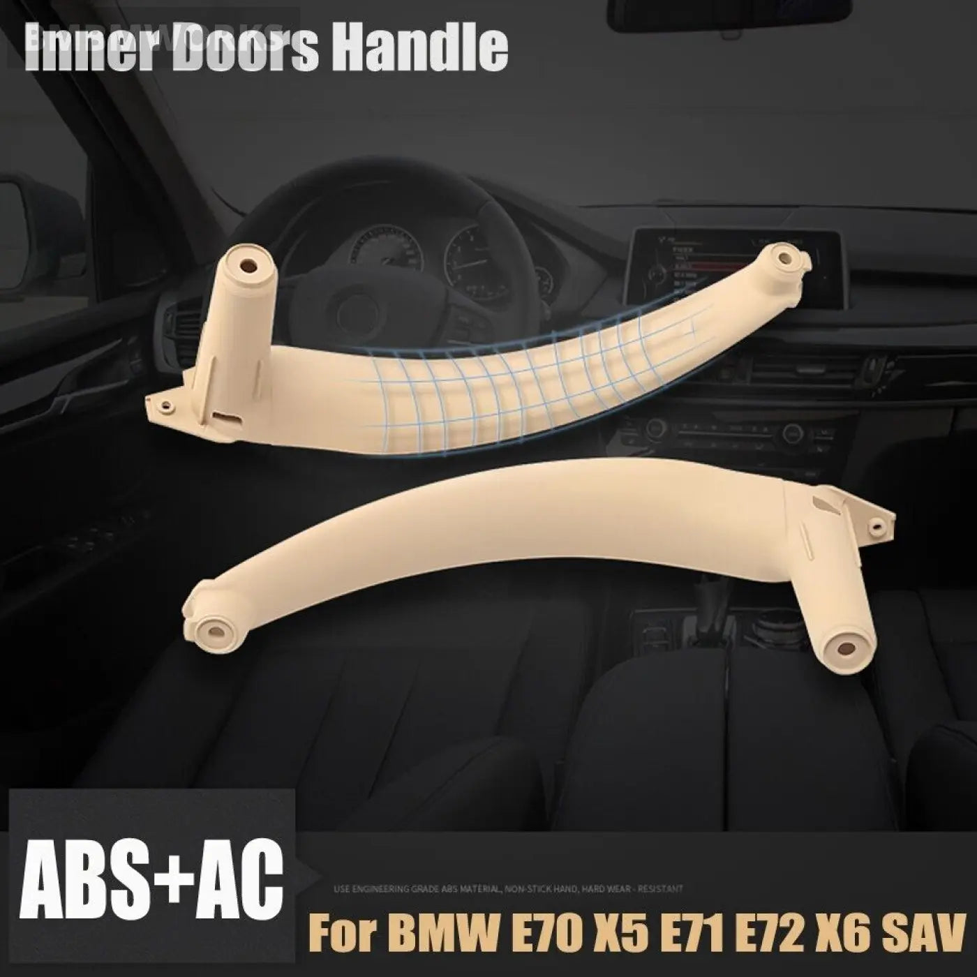 4Pcs Beige Bmw E70 E71 E72 X5 X6 2007-2014 Interior Door Handle Set 51416975779