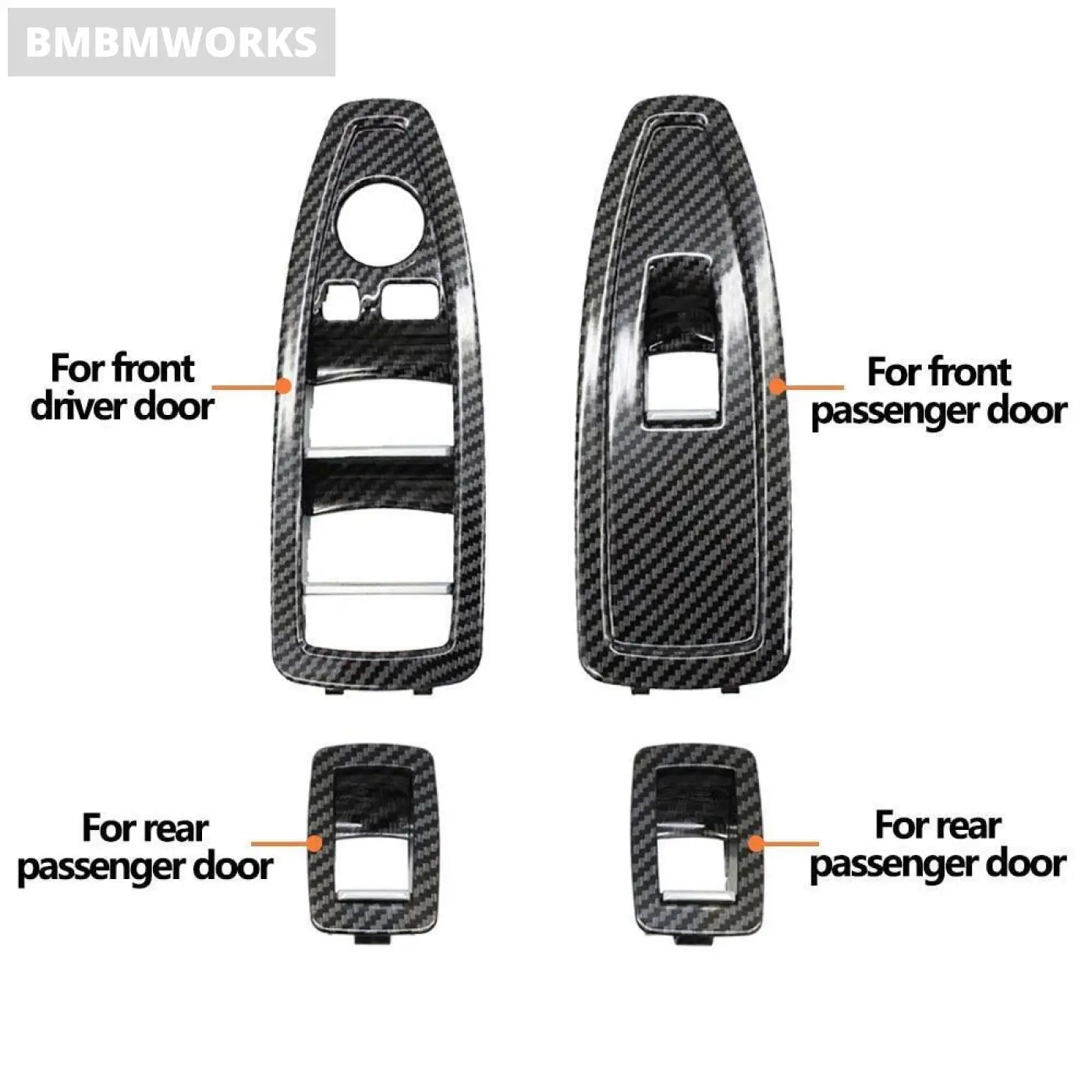 4Pcs Bmw F20 F30 F31 F32 F80 Carbon Fiber Pattern Window Switch Panel Trim Cover