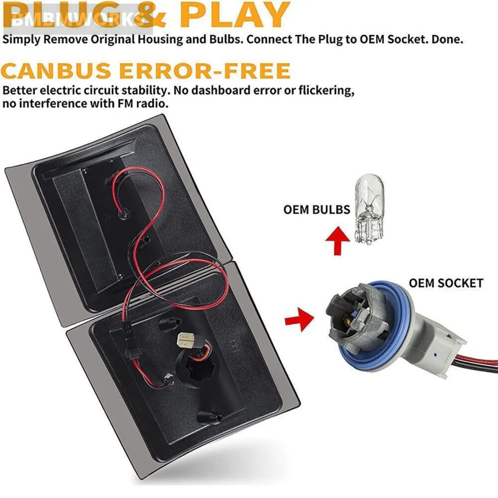 4Pcs Dynamic Side Corner Light Chevy C/K Pickup Truck 1500 2500 3500 Tahoe 1994