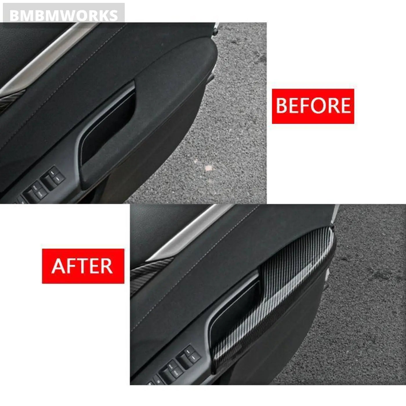 4Pcs Interior Door Armrest Panel Trim Frame Sticker Honda Civic 2016-2021