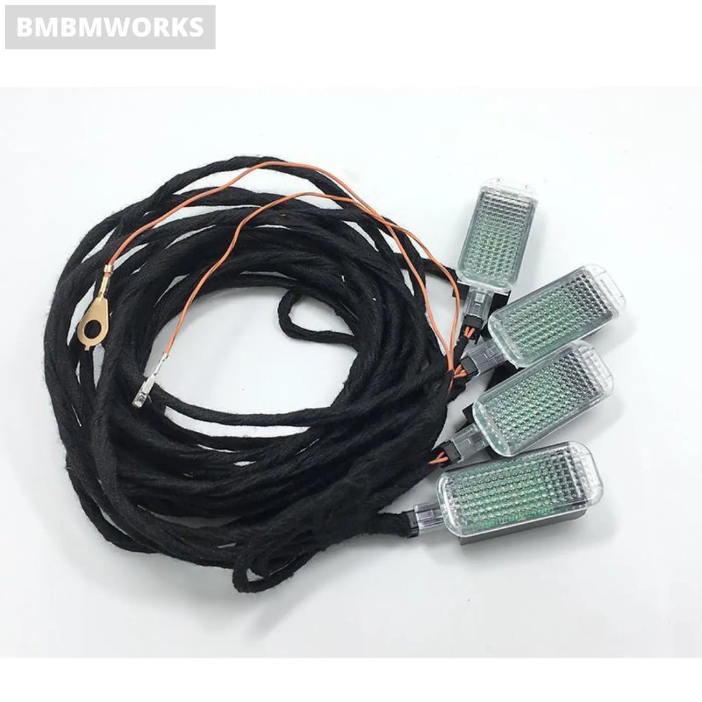 4Pcs Led Footwell Lights And Cable Golf Jetta Mk5 Mk6 Passat B6 B7 Tiguan
