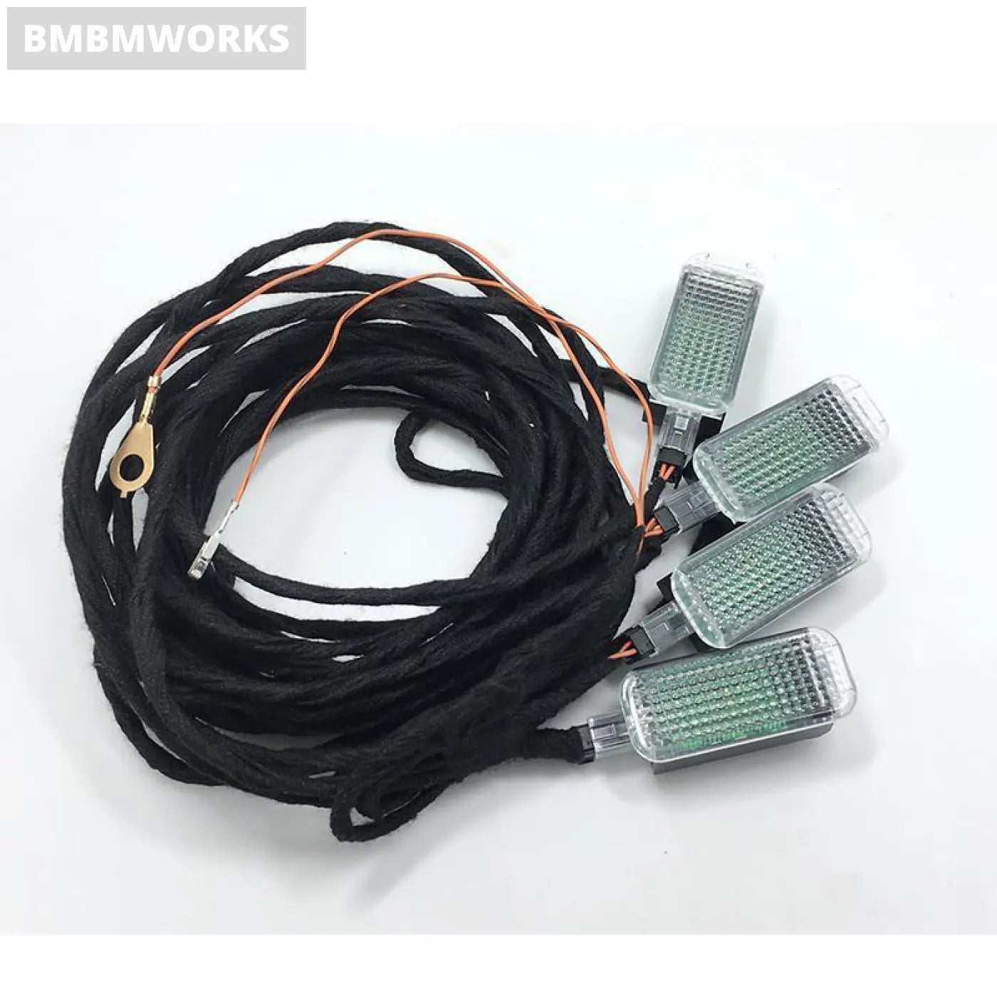 4Pcs Led Footwell Lights And Cable Golf Jetta Mk5 Mk6 Passat B6 B7 Tiguan