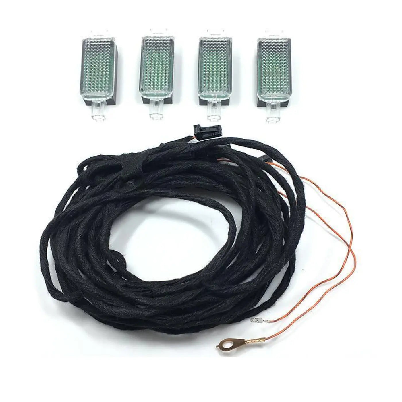 4Pcs Led Footwell Lights And Cable Golf Jetta Mk5 Mk6 Passat B6 B7 Tiguan