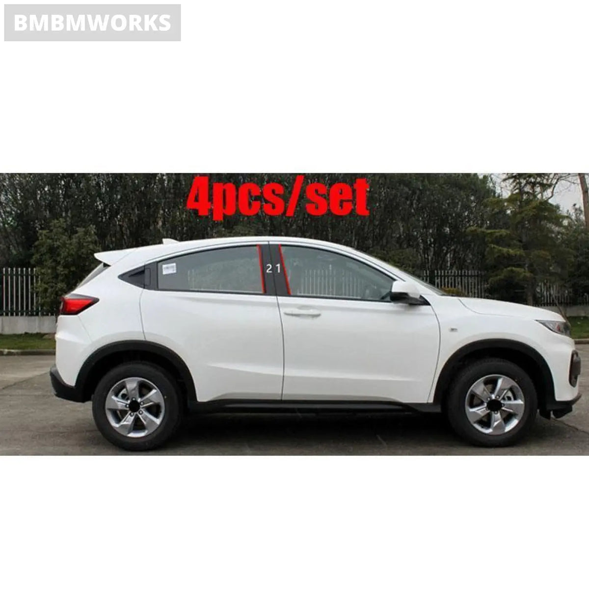 4Pcs Mid-Column Trims Pillars Decoration Sticker Honda Hr-V Hrv Vezel 2014-2019