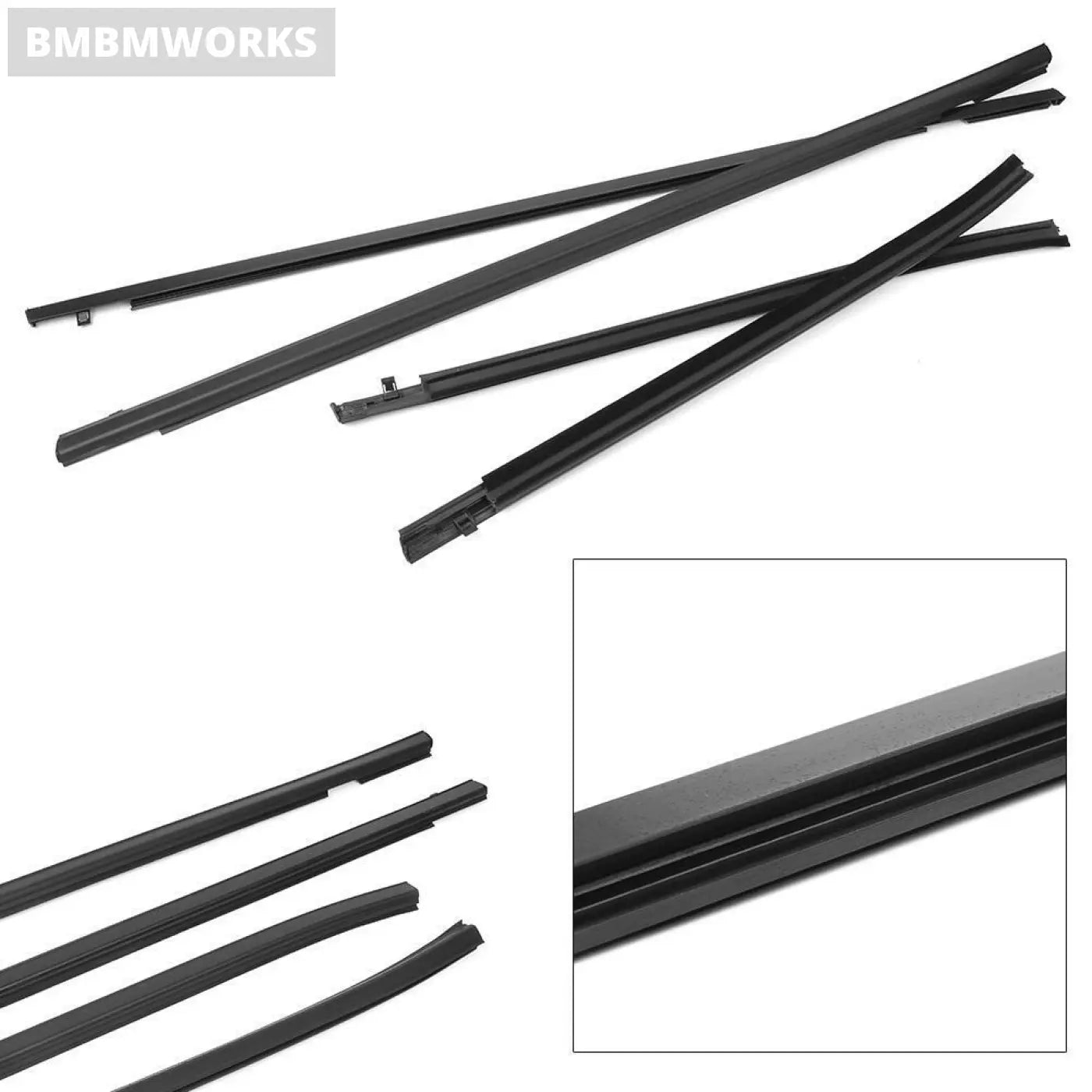 4Pcs Outside Window Strip Trim Moulding Weather-Strips Set Honda Fit 2003-2007