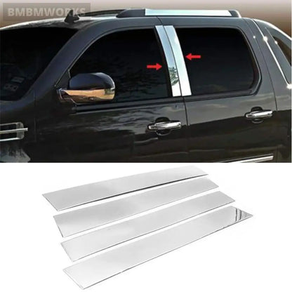 4Pcs Silvery Door Window Trim Cover Stickers Cadillac Escalade 2007-08 2013-14