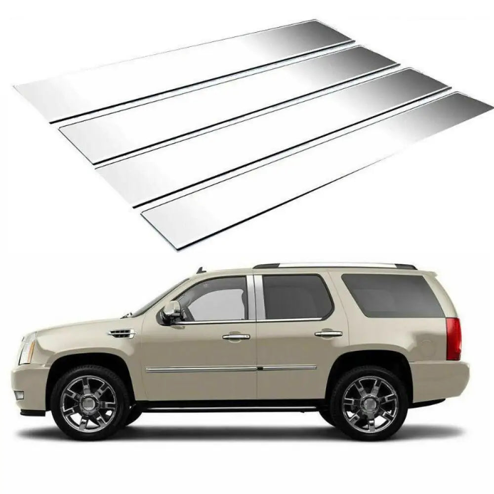 4Pcs Silvery Door Window Trim Cover Stickers Cadillac Escalade 2007-08 2013-14