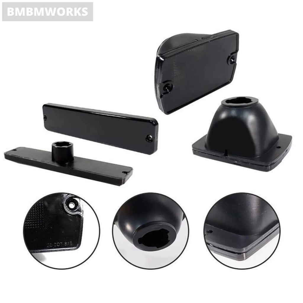 4Pcs Smoked Lens Front Turn Signal Light Housing Side Jeep Wrangler Yj 1987-95