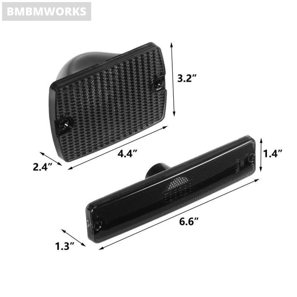 4Pcs Smoked Lens Front Turn Signal Light Housing Side Jeep Wrangler Yj 1987-95