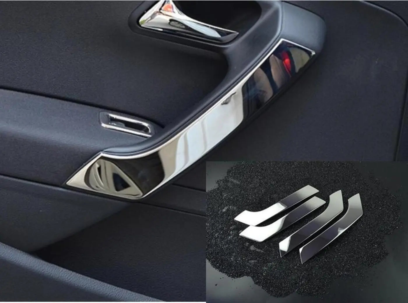 4Pcs Stainless Steel Inner Door Armrest Handle Cover Volkswagen Polo 2011-2017