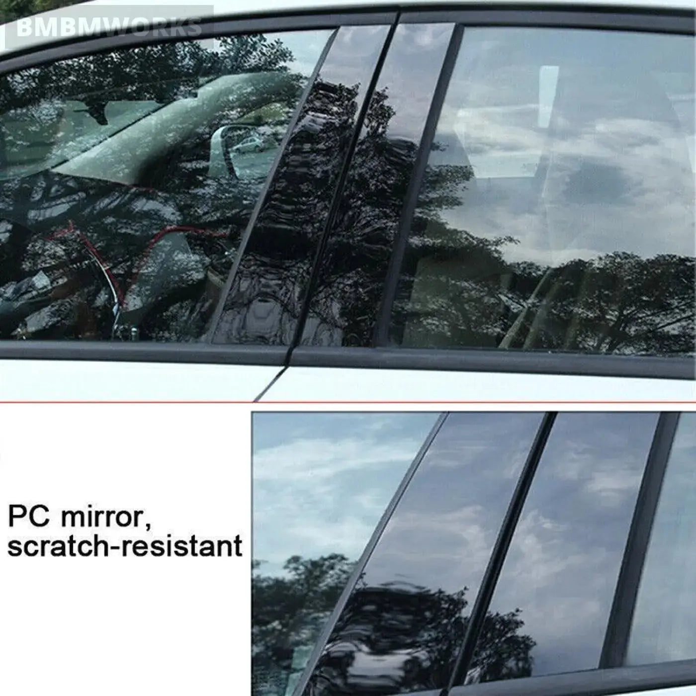 4Pcs Window Black Pillar Posts Trim Covers Porsche Panamera 2009 2010 2011 2012