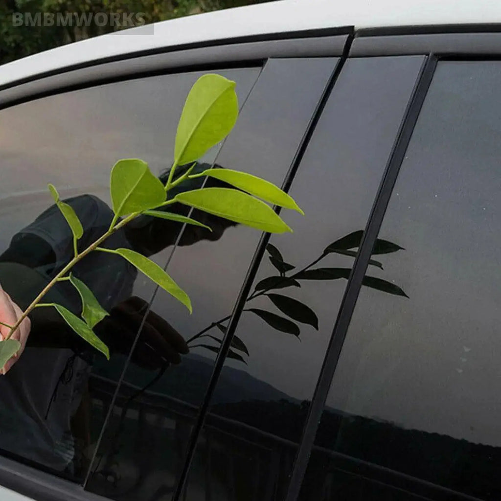 4Pcs Window Black Pillar Posts Trim Covers Porsche Panamera 2009 2010 2011 2012