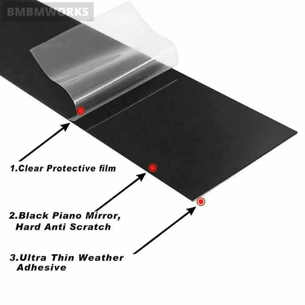 4Pcs Window Black Pillar Posts Trim Covers Porsche Panamera 2009 2010 2011 2012