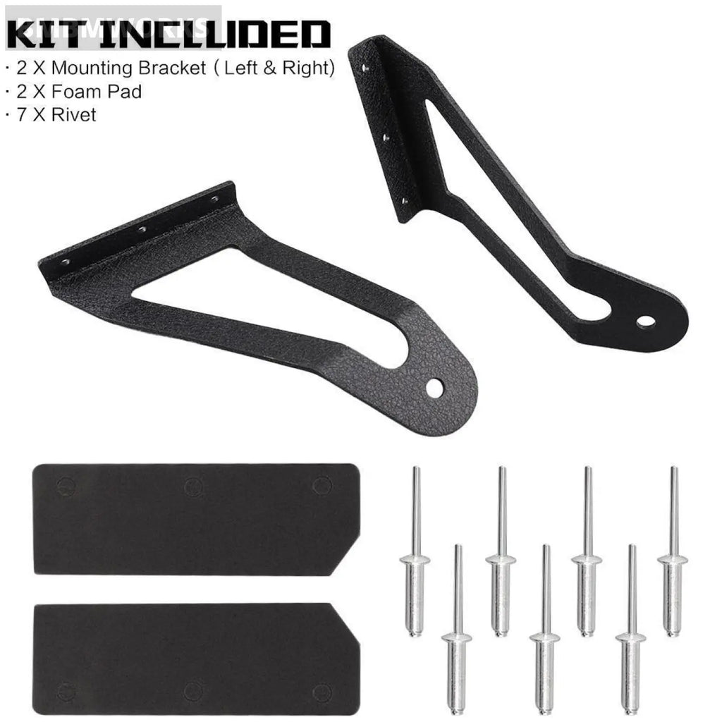 50” Curved Lightbar Mount Off Road Barlight Roof Windshield Jeep Can-Am Toyota