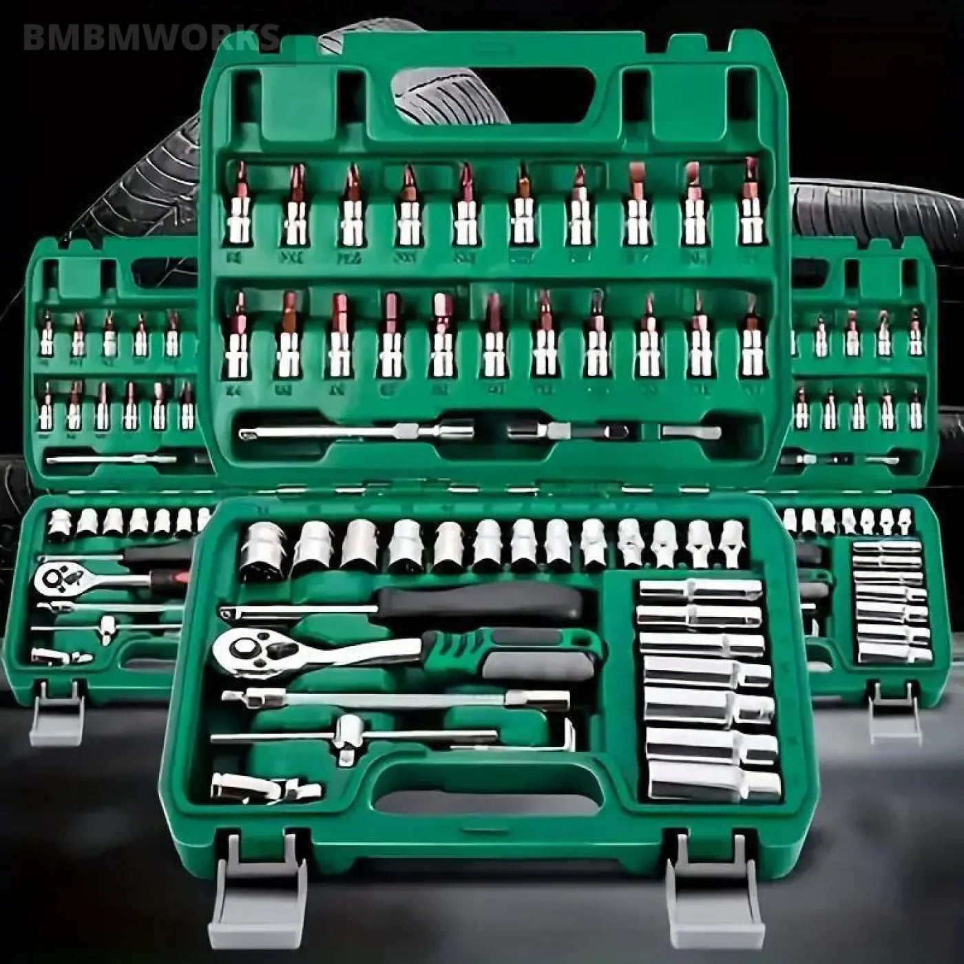 53Pcs Auto Repair Kit Tools Machine Quick Ratchet Wrench