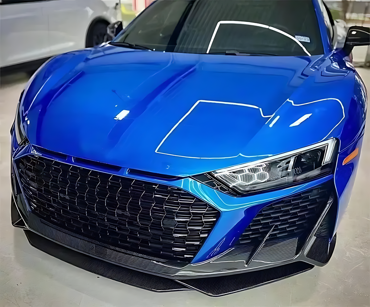 Audi R8 Carbon Fiber Front Bumper Lip (2021–2023) | Capris Style Aero Upgrade BMBMWORKS