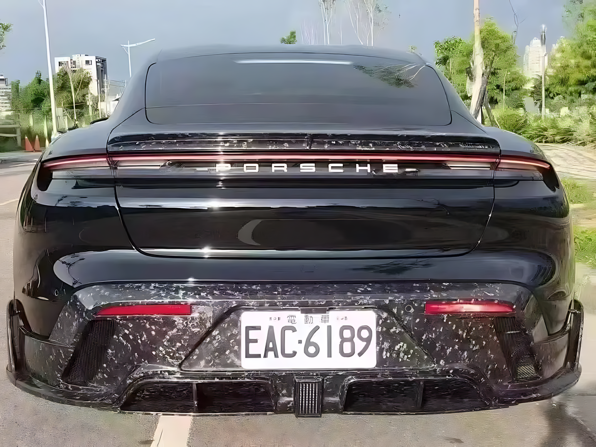 Porsche Taycan 4S (All Years) M-Style Carbon Fiber Rear Diffuser — Aggressive Luxury Upgrade BMBMWORKS