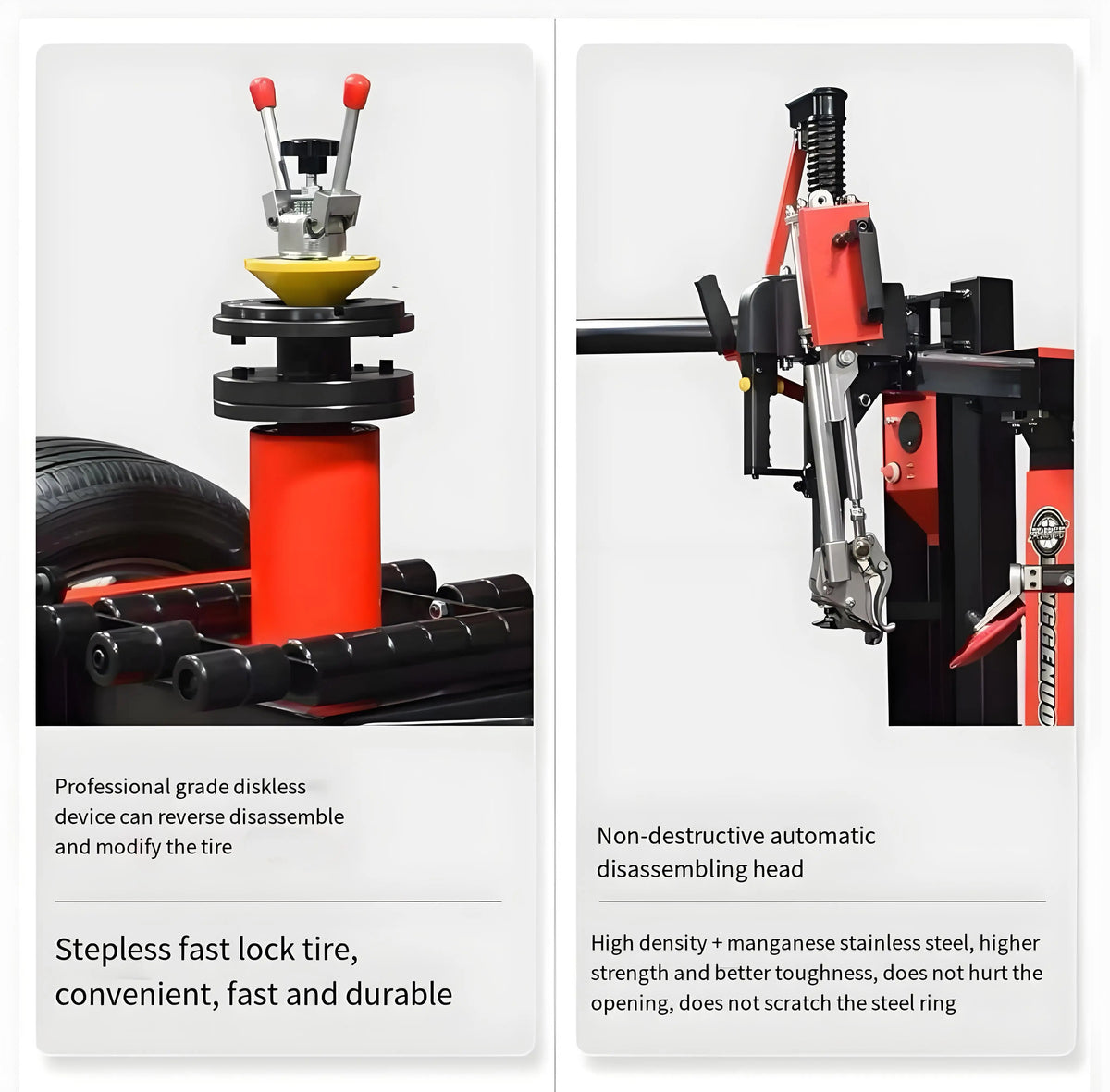 28″ Non-Touch Leverless Tire Changer – 14″–28″ Rims, 43.3″ Max Tire Ø, 1.1 kW (1.5 HP), 110/220 V, 8–10 bar (116–145 psi) BMBMWORKS