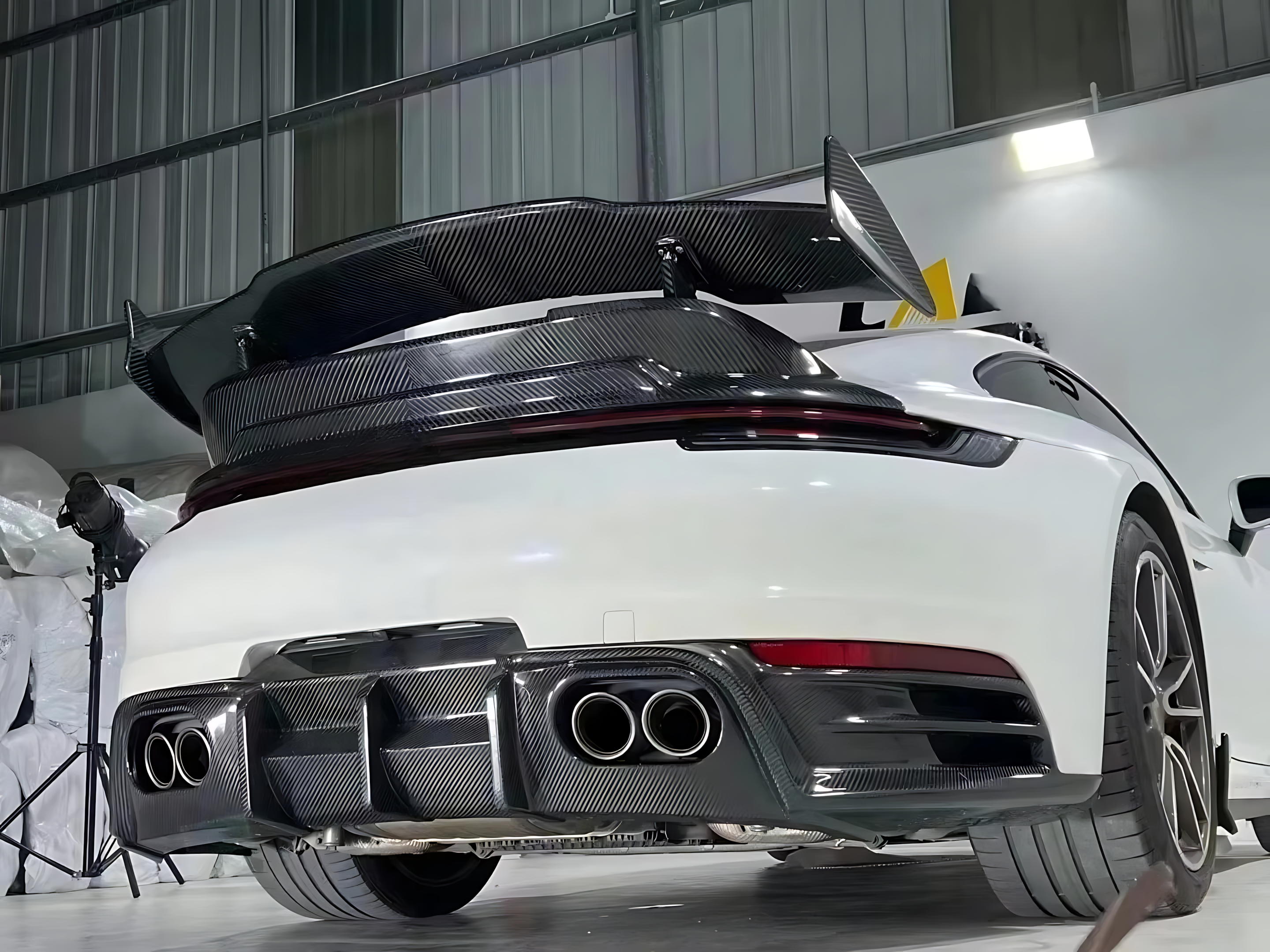 Porsche 911 992 Carbon Fiber Bras-Style Body Kit | Front & Rear Bumpers, Diffuser, Spoiler Upgrade (2020+) BMBMWORKS