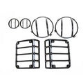6Pcs Black Light Guard Rear Tail Lamp Covers Kit Jeep Wrangler Jk 2007-2017