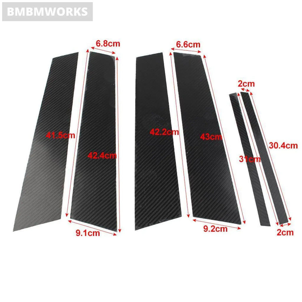 6Pcs Exterior Door Window B Pillar Post Cover Trim Alfa Romeo Giulia 2017-2021