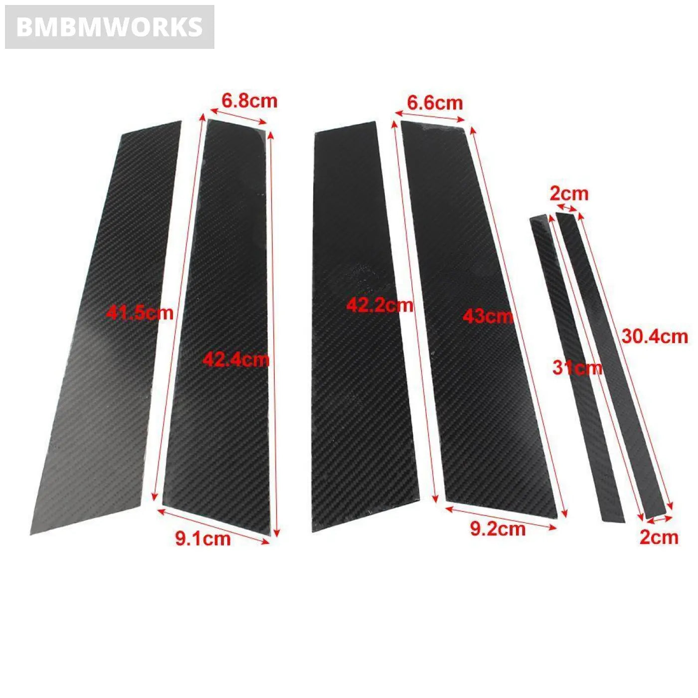 6Pcs Exterior Door Window B Pillar Post Cover Trim Alfa Romeo Giulia 2017-2021