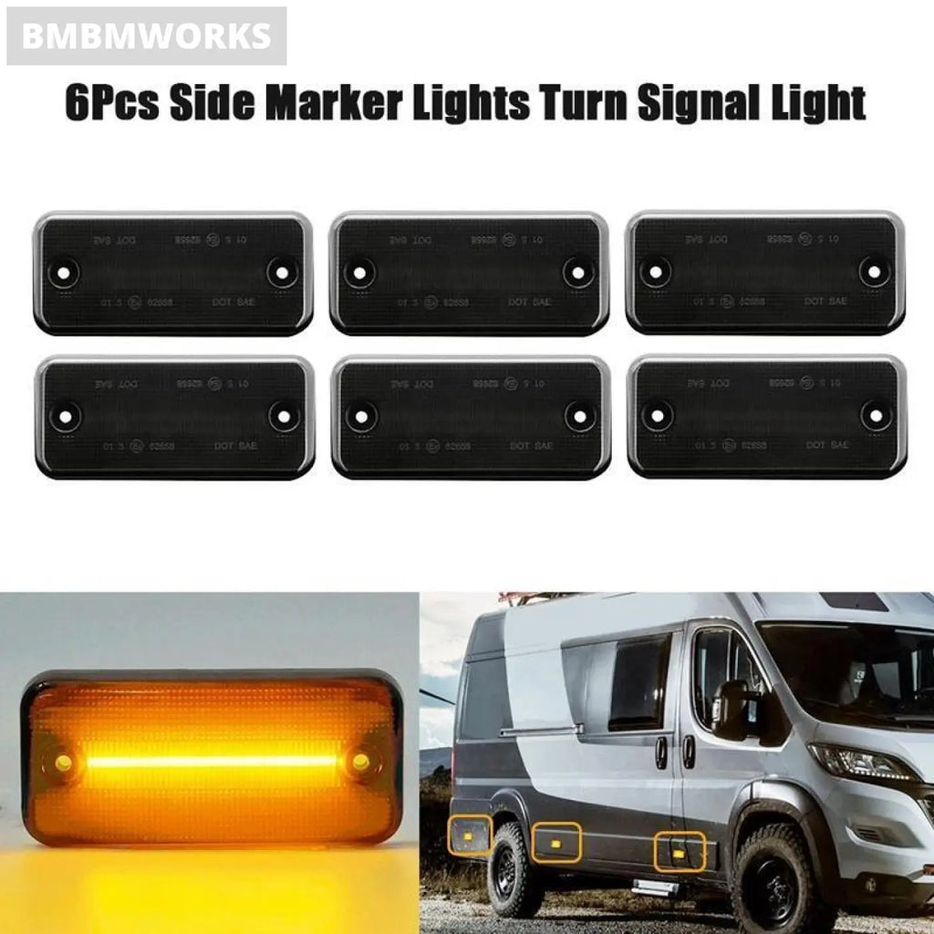 6Pcs Led Side Marker Light Turn Signal Iveco Fiat Ducato Citroen Relay