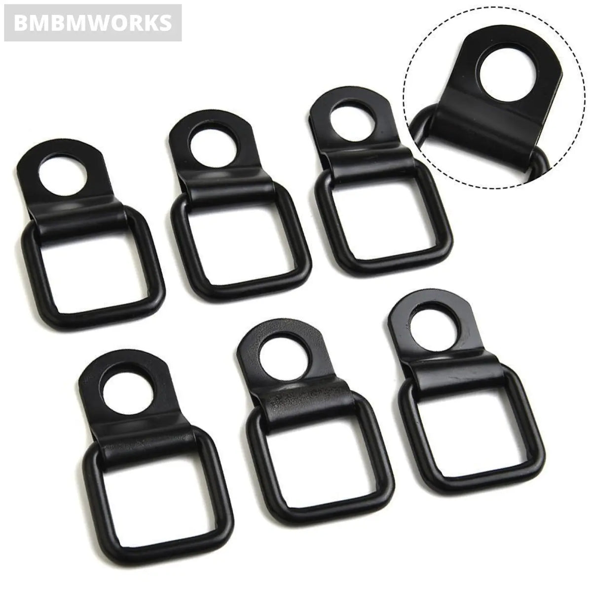 6Pcs Point Anchor Tie-Down D-Ring Hook Jeep Wrangler Jk Jku 2007-2018