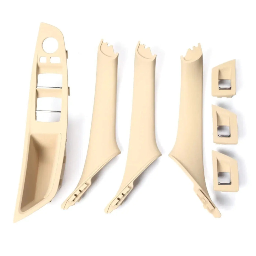 7Pcs Bmw 5 F10 F11 F18 Lhd 2010-2016 Beige Full Interior Door Handle Trim Set
