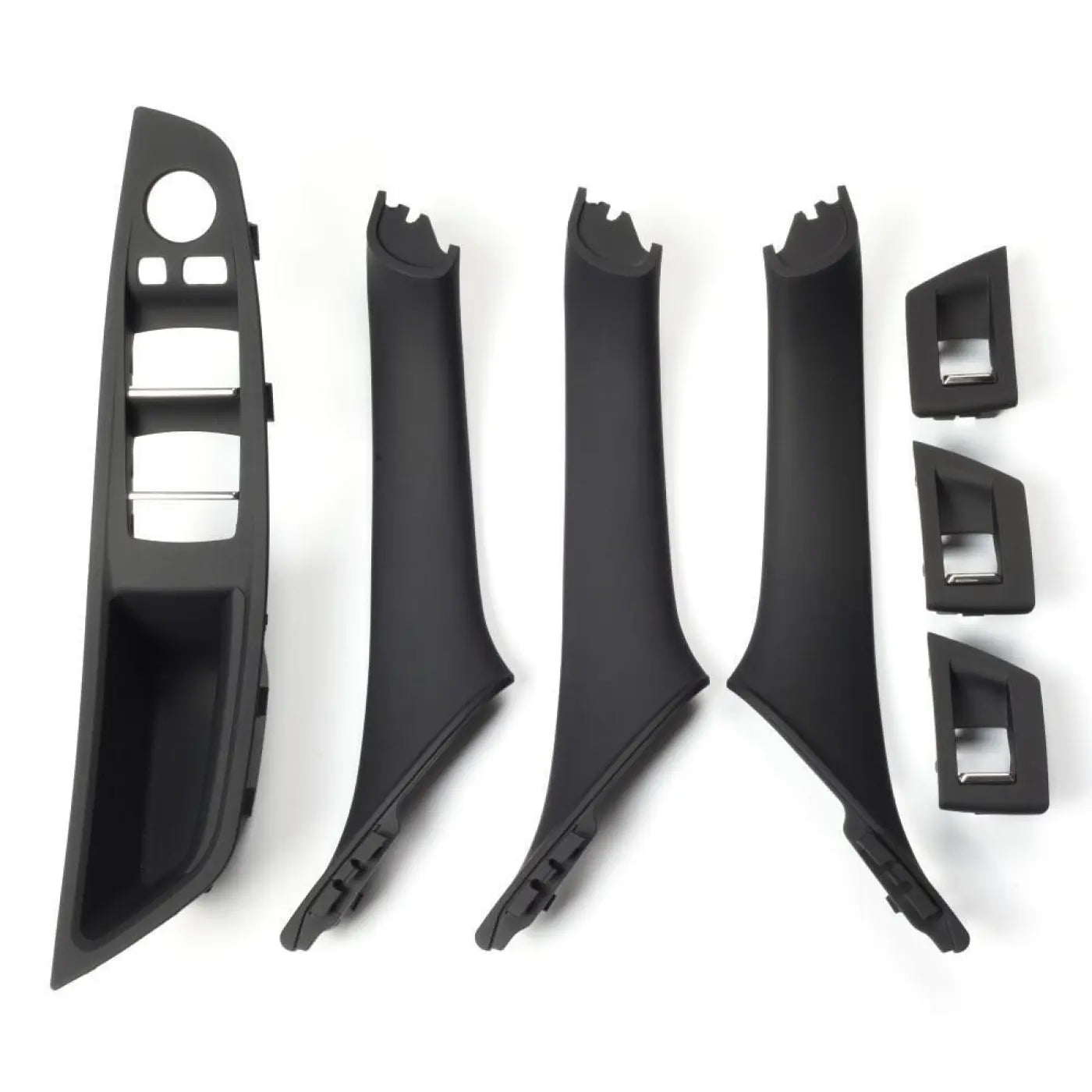 7Pcs Bmw 5 F10 F11 F18 Lhd 2010-2016 Black Full Interior Door Handle Trim Set