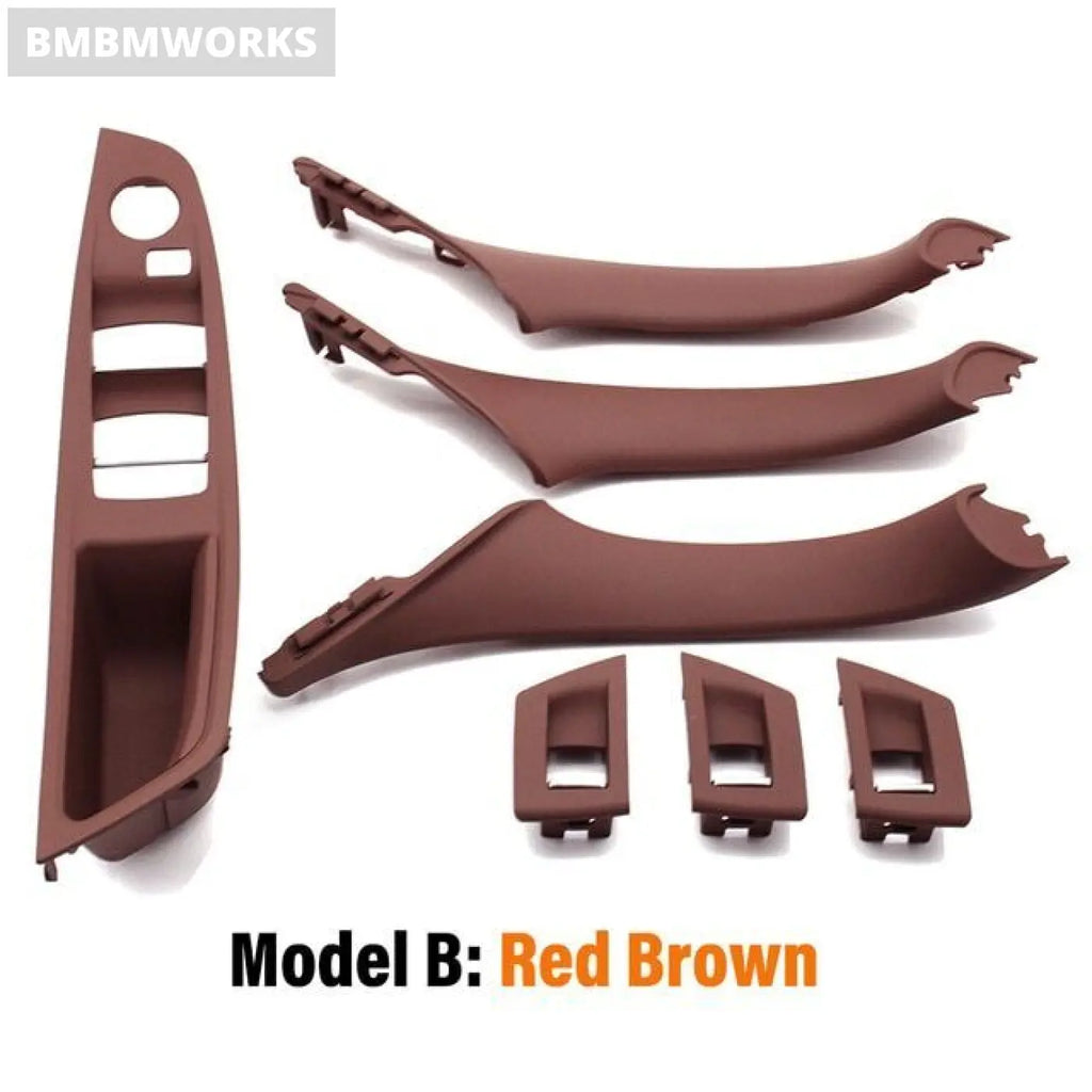 7Pcs Full Interior Door Handle Trim Set For Bmw 5 Series F10 F11 F18 Lhd