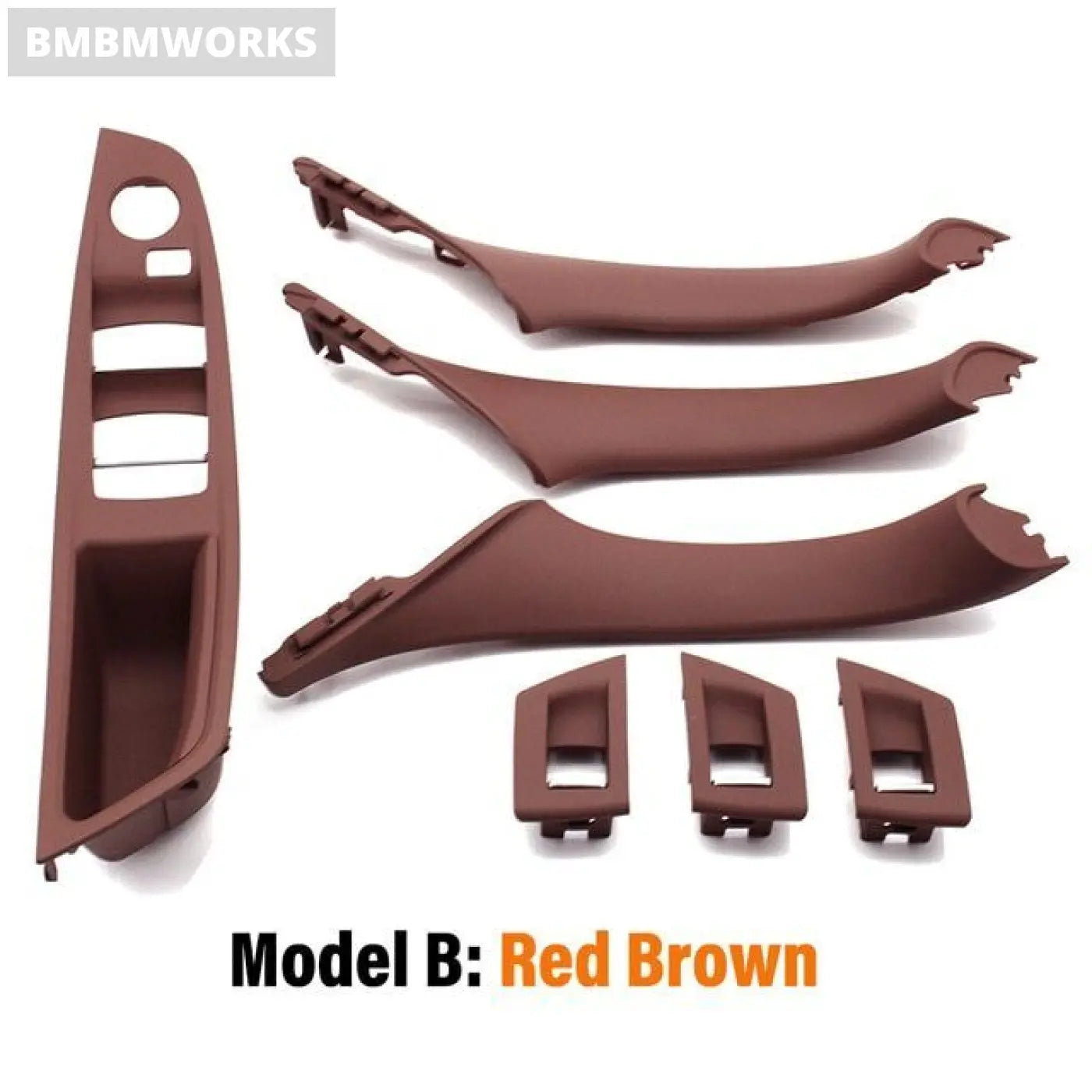 7Pcs Full Interior Door Handle Trim Set For Bmw 5 Series F10 F11 F18 Lhd