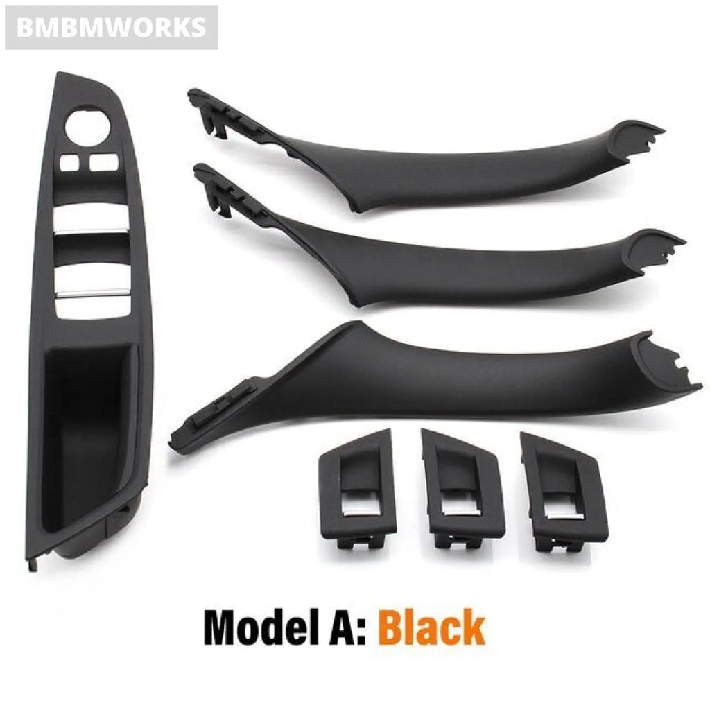 7Pcs Full Interior Door Handle Trim Set For Bmw 5 Series F10 F11 F18 Lhd