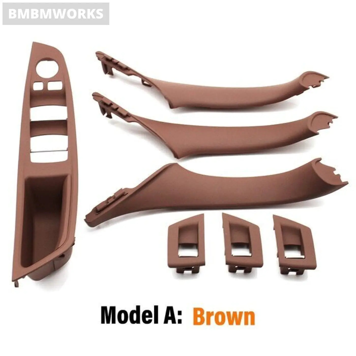 7Pcs Full Interior Door Handle Trim Set For Bmw 5 Series F10 F11 F18 Lhd