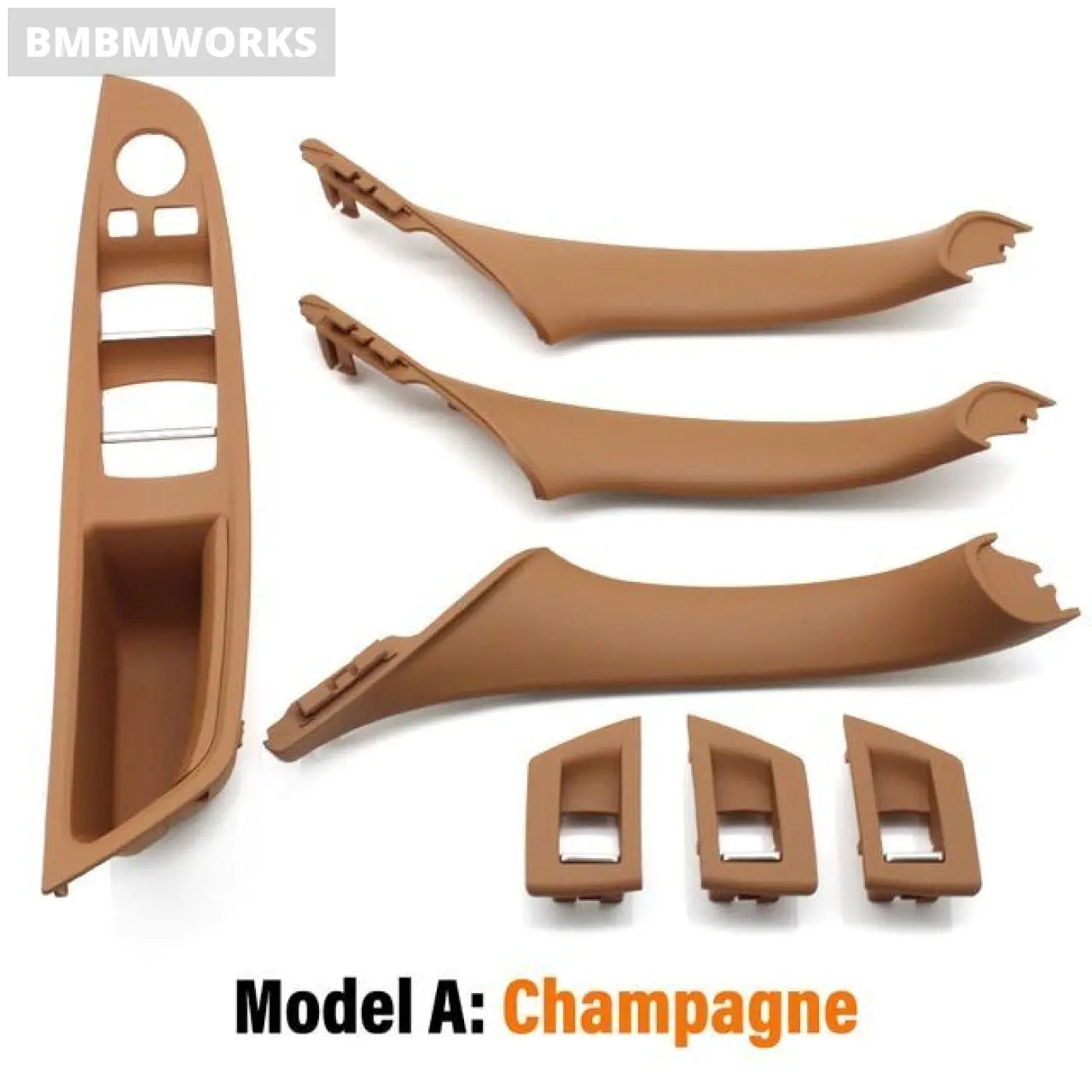 7Pcs Full Interior Door Handle Trim Set For Bmw 5 Series F10 F11 F18 Lhd